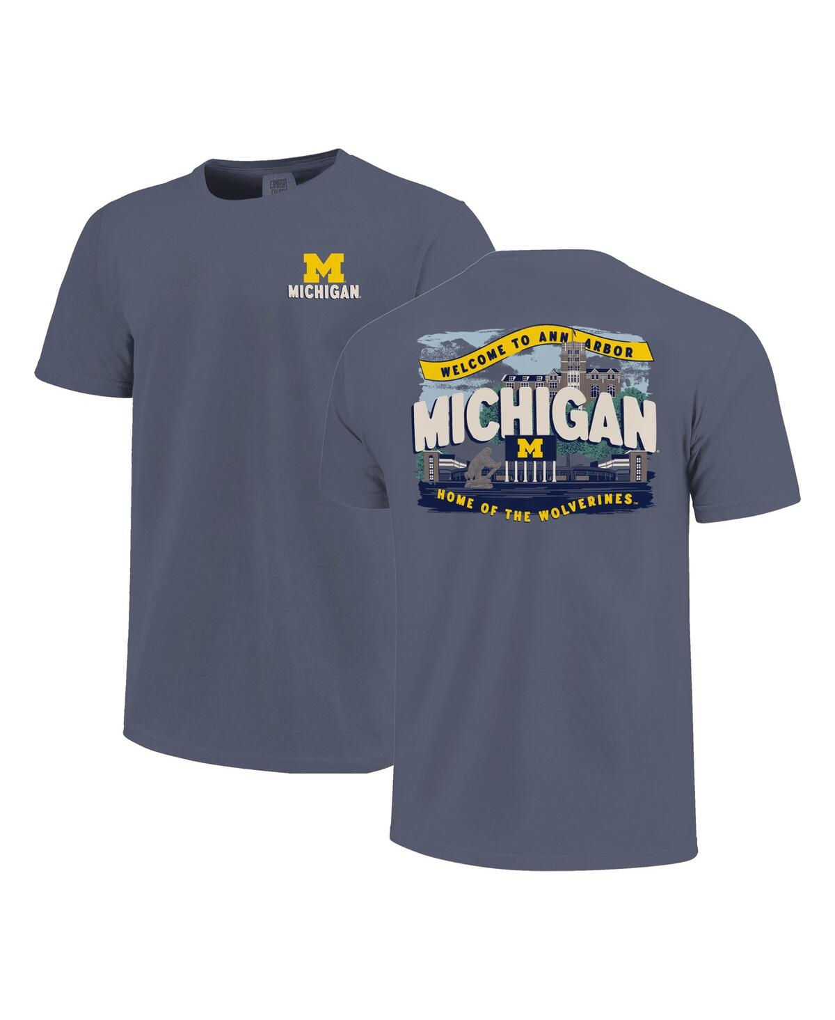 Image One Kids' Big Boys And Girls Navy Michigan Wolverines Local Campus Scene T-shirt In Gray