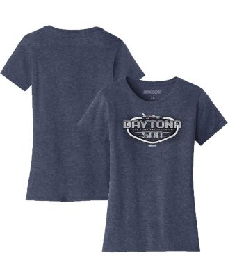 Checkered Flag Sports - Women's Heather Navy Daytona International Speedway 2025 Daytona 500 Graphic T-Shirt