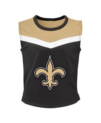 Girls Preschool Black New Orleans Saints Spirit Cheerleader Two-Piece Set with Bloomers