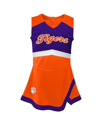 Big Girls Orange Clemson Tigers Cheer Captain Jumper Dress