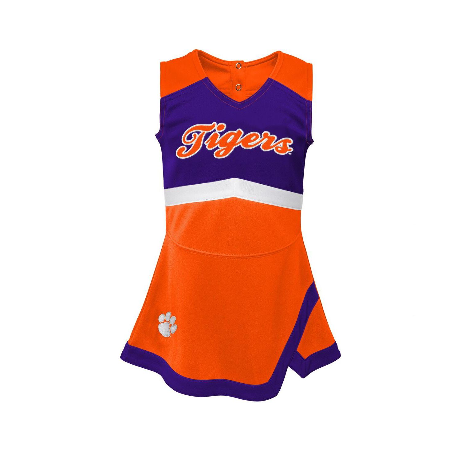 Big Girls Orange Clemson Tigers Cheer Captain Jumper Dress