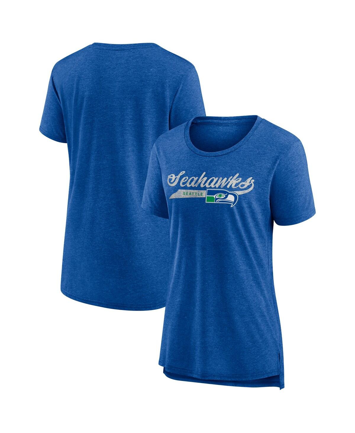 Women's Heather Royal Seattle Seahawks Original Play Tri-Blend T-Shirt - Heather Royal