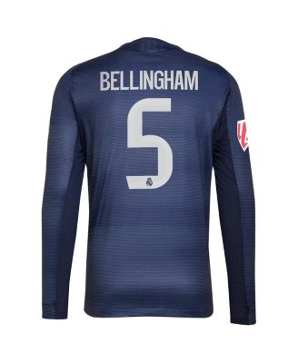 Men's Jude Bellingham Blue Real Madrid 2025/26 Away Authentic Long Sleeve Player Jersey