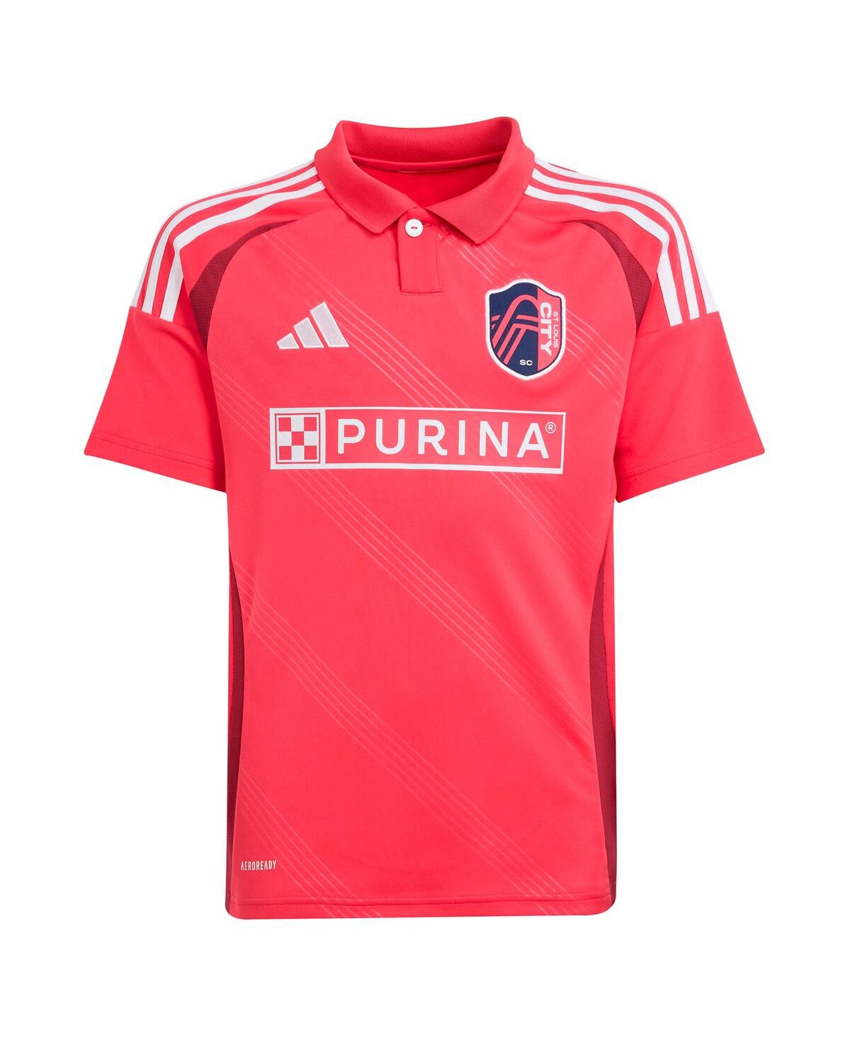 Adidas Big Boys and Girls Cedric Teuchert Pink St. Louis City Sc 2025 Forever Red Replica Player Jersey
