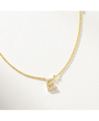 14k Gold-Plated Pave Initial Necklace - Gold e 65$