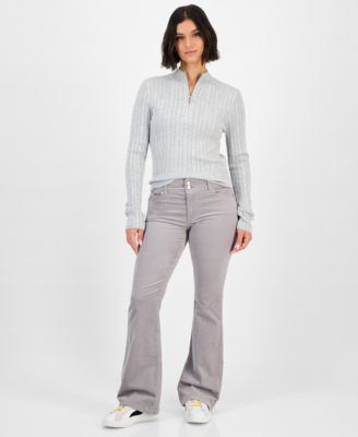 Juniors' Corduroy Double-Button Bootcut Pants