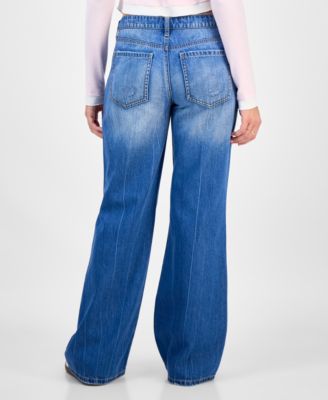 Juniors' Low-Rise Slouchy Flare Jeans 