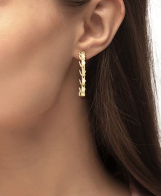Medium Crocodile C-Hoop Earrings, 2" 
