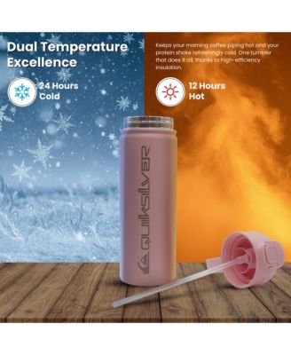 Triple-Walled Insulated Stainless Steel Tumbler with Air-Sealed Straw, Chug & Handle, 12-Hour Cooling