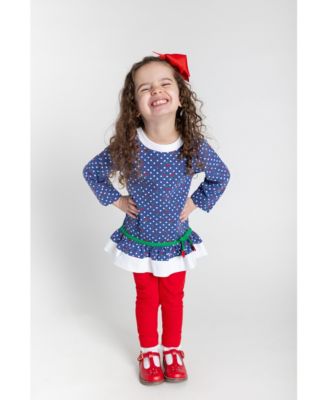 Toddler Girls Polka Dot Cherry Knit Tunic Set