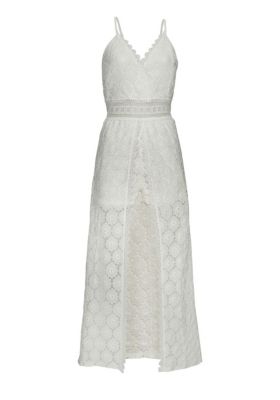 Women's Maxi Scalloped Lace Overlay Romper