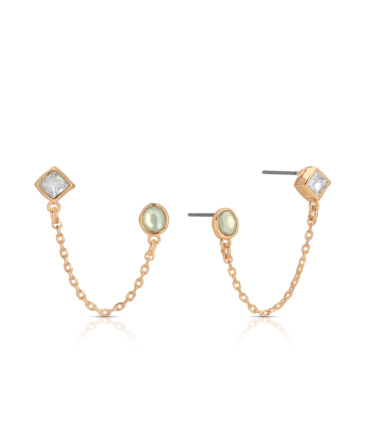 Double Piercing Tidal Earrings - Gold