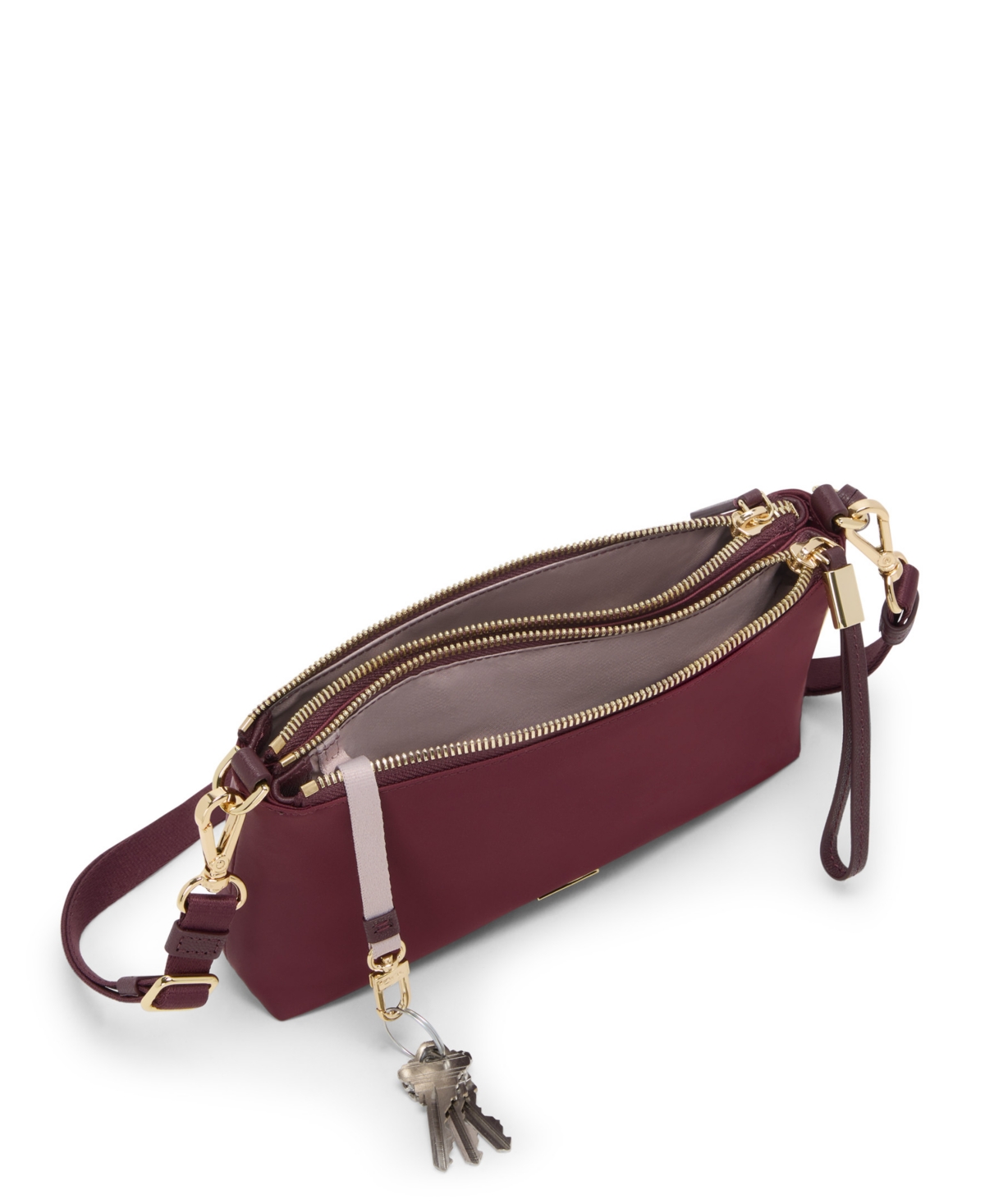 Tumi Voyageur Adela Nylon Crossbody Bag In Burgundy