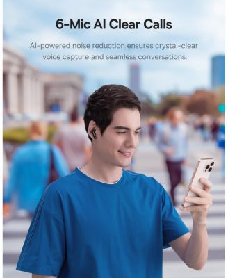 Bass BP1 Pro Noise Cancelling Wireless Earbuds, Real-Time Adaptive Noise Cancelling, Adaptive Active EQ, LDAC Hi-Res Sound, 6-Mic AI Clear Calls, 55H Playtime, IP55 Waterproof, Bluetooth 6.0,White