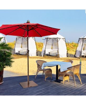 Square Weighted Patio Umbrella Base Stand 50 lbs Outdoor w/ 3 Adapters