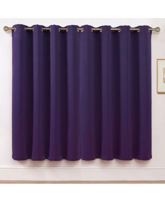 Set of 2 Thermal Room Darkening Grommet Top Curtains For Small Windows