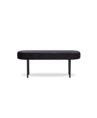- Metal and Black Velvet Bench Modern Design Style Upholstery Entry