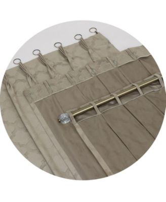 2 Pack Windsor Pinch Pleat/Rod Pocket/Back Tab Quatrefoil Window Curtain Panels - 63 in. Long - Navy