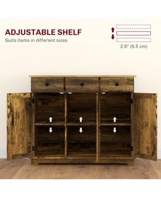 Buffet Cabinet, Bar Cabinet with 3 Drawers, Light