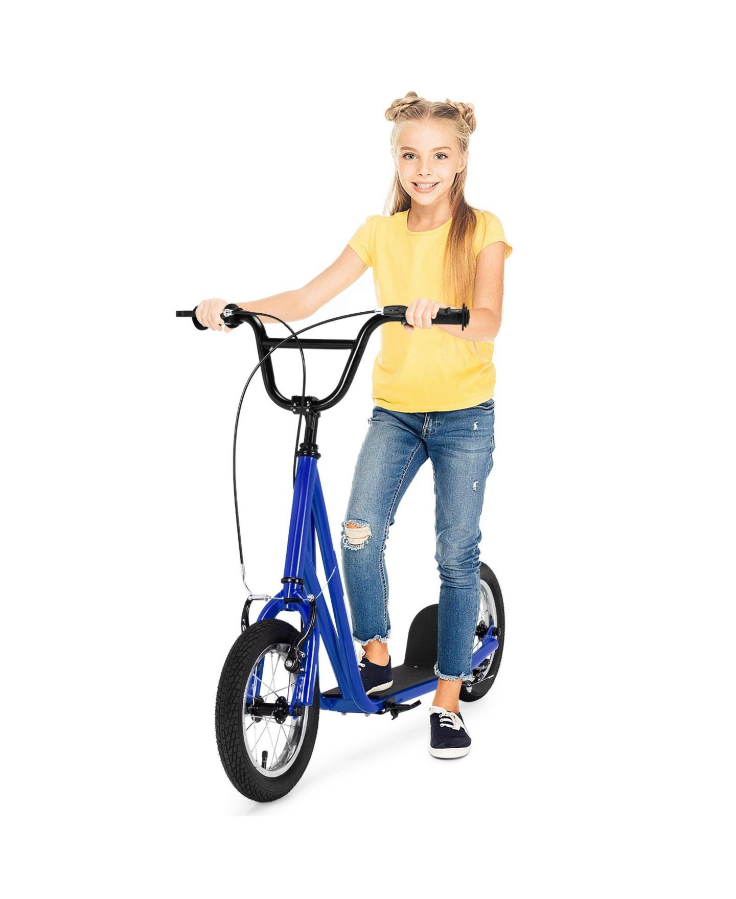 Детская игрушка Hitway 12-Inch Kick Scooter with Dual Handbrakes, 200 Lb Capacity, от 8 лет, цвет: Тёмно-синий — фото 8