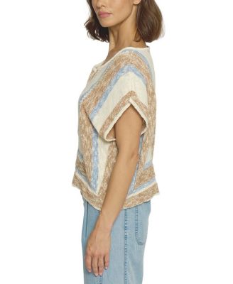 Women's Mitred Stripe Square Top