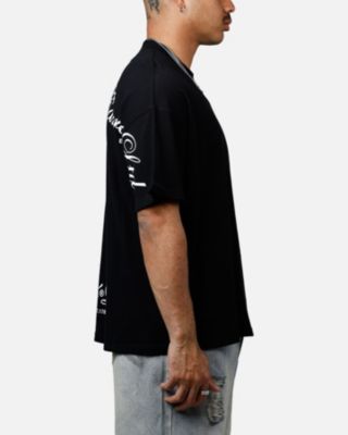 Men's Side Script Oversized T-Shirt, Black - Small