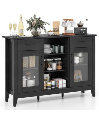 2-Drawer 2-Door Multi-Compartment Buffet Sideboard Cabinet