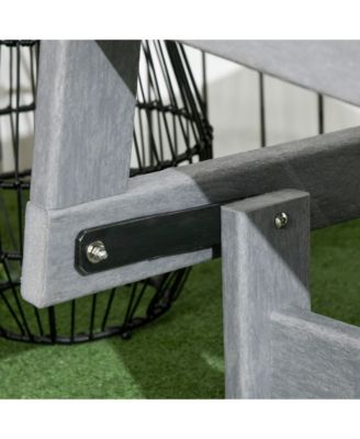 2-Person Outdoor Glider Bench Patio Double Swing Rocking Chair Loveseat w/ Slatted HDPE Frame for Backyard Garden Porch, Light Gray