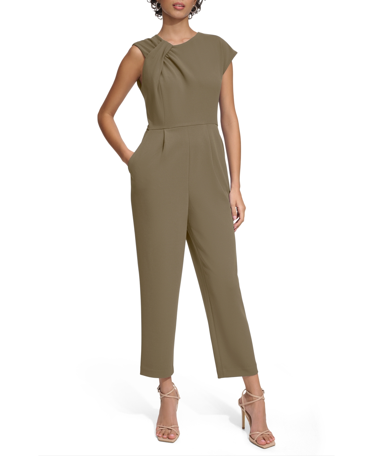 Women's Asymmetric Tapered Jumpsuit - Caper