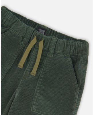 Boy Stretch Corduroy Jogger Pants Forest Green - Toddler|Child