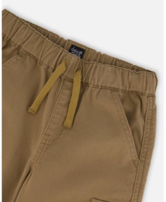 Boy Twill Jogger Cargo Pants In Taupe - Toddler|Child