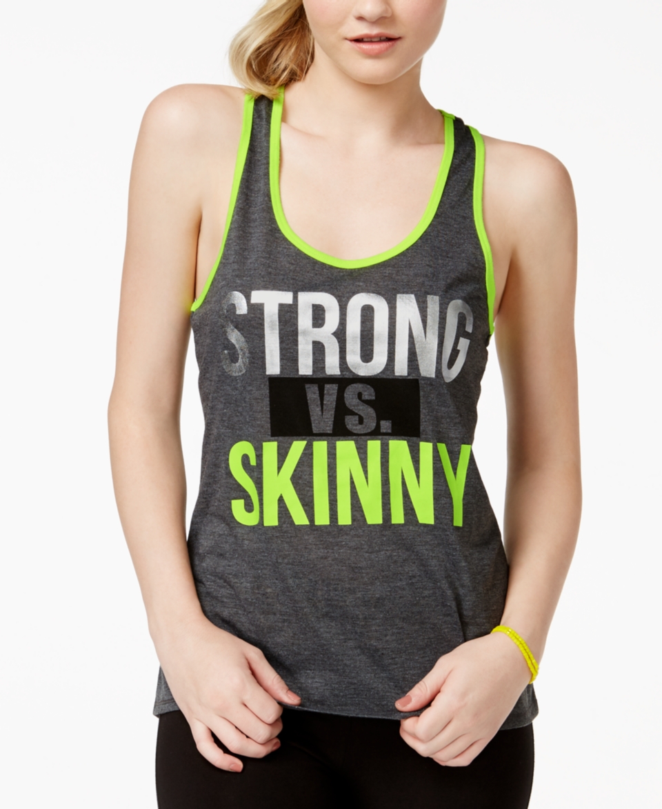 Material Girl Active Juniors Strong Foil Graphic Tank Top, Only at