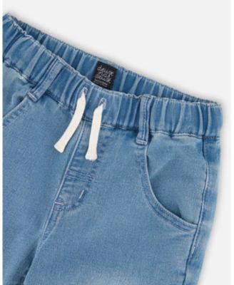 Baby Boy French Terry Jogger Pants Light Blue Denim - Baby