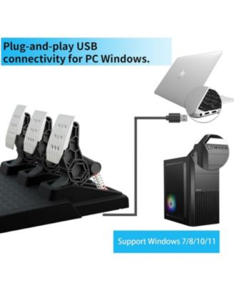 Racing Pedals for PC Gaming Steering Wheel – Adjustable Tension Springs, Swappable Springs, Metal Construction, Compatible with Windows 11/10/7