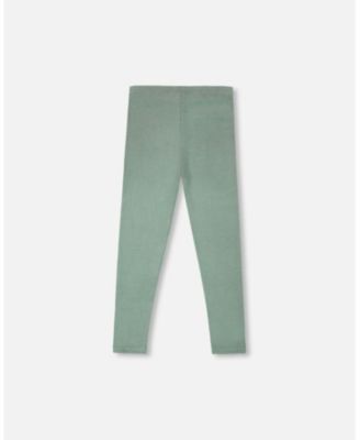 Girl Super Soft Ribbed Leggings Sage Green - Child