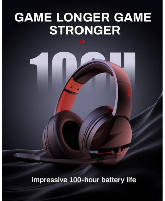 2.4GHz Flex Wireless Gaming Headset | Red + Pink | 100H Battery, 50mm Drivers, Noise-Canceling Mic | Bluetooth 5.3, 3.5mm | PS4, PC, Music, Meetings
