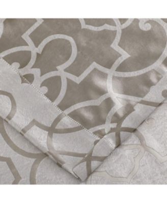 Living 2 Pack Reversible Geometric Room Darkening Grommet Curtains - 38 in. W x 84 in. L, Lavender/Purple