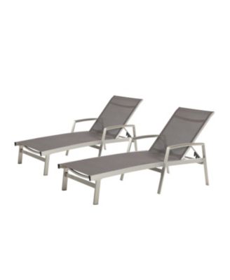 Outdoor Chaise Lounge Set - Aluminum Frame Adjustable