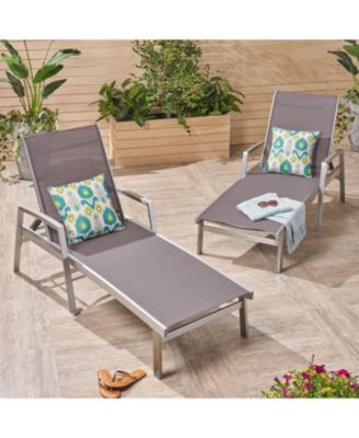Outdoor Chaise Lounge Set - Aluminum Frame Adjustable