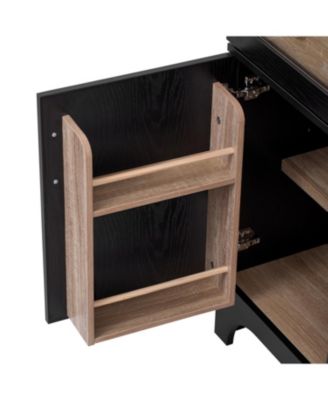 71" Arched Farmhouse Kitchen Pantry Cabinet with Shelves & Hidden Drawer