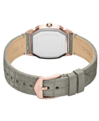 Women's Harlow Three-Hand Gray Croco Leather Watch, 27mm