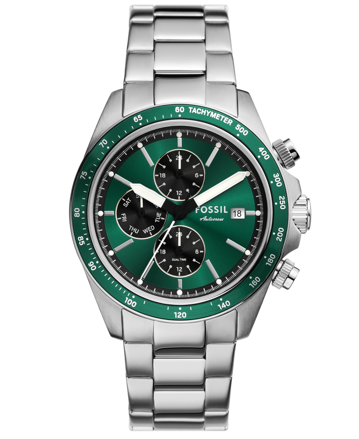Men's Autocross Multifunction Stainless Steel Watch, 42mm - Silver-Tone