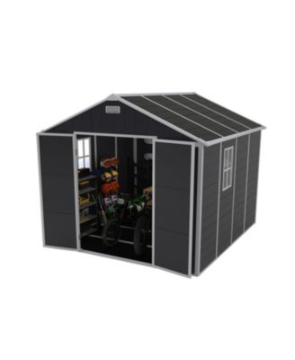 8x8 Resin Storage Shed - Waterproof, UV Proof, Dark Gray