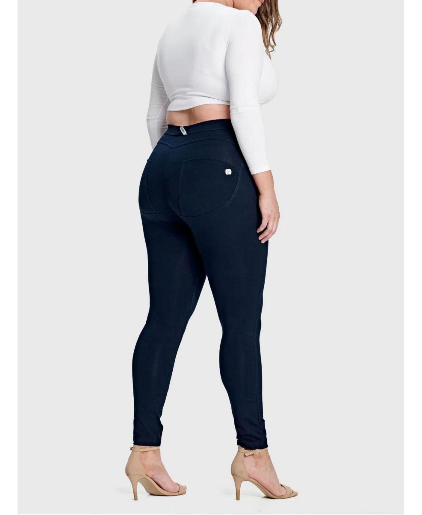 Женские брюки Freddy Curvy High-Rise Sculpting Skinny, цвет: Тёмно-синий — фото 8