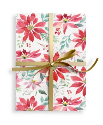 Winter Watercolor Holiday Gift Wrap, 30" x 120"