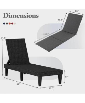 Patio Lounge Chair Recliner Chair with 3-Position Adjustable Backrest & Cushion