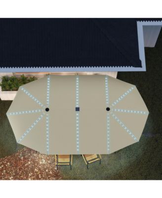 15ft Patio Umbrella Solar Lights UPF50+ Outdoor Umbrella