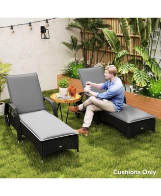 2PCS Chaise Lounge Chair Cushion, 76" x 23"