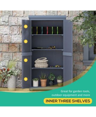 Outdoor Storage Cabinet with Waterproof Metal Roof,