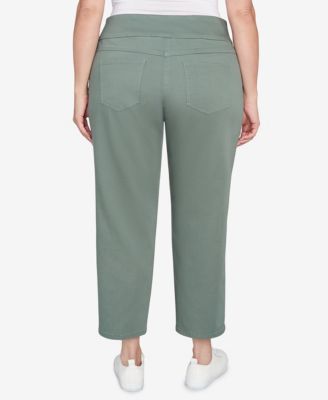 Plus Size Soft Denim Faux Pocket Pants
